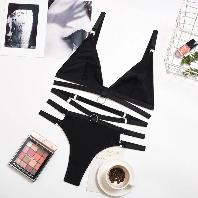 Sissy Sexy Seamless Lingerie Ses Women Sexy Bondage Bra Set Push Up Bra - Image 3