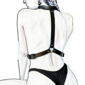 BDSM Bondage Body Garter Belt Women Erotic Lingerie Set Sexy PU Leather
