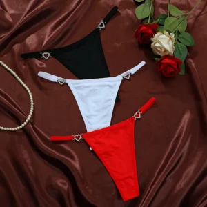 Women Sexy Thongs Low Rise Ladies G-string Heart Decoration New Fashion