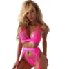 Hot Women Sexy Lingerie Set LaceTransparent Mesh Bra Thongs Underwire