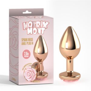 Anal Plug with Rose Jewel Color Rose Size M