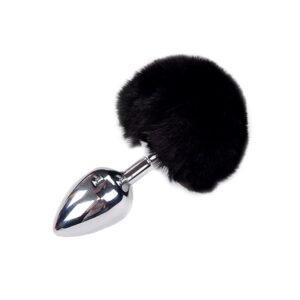 Metal Anal Plug with Pompon L