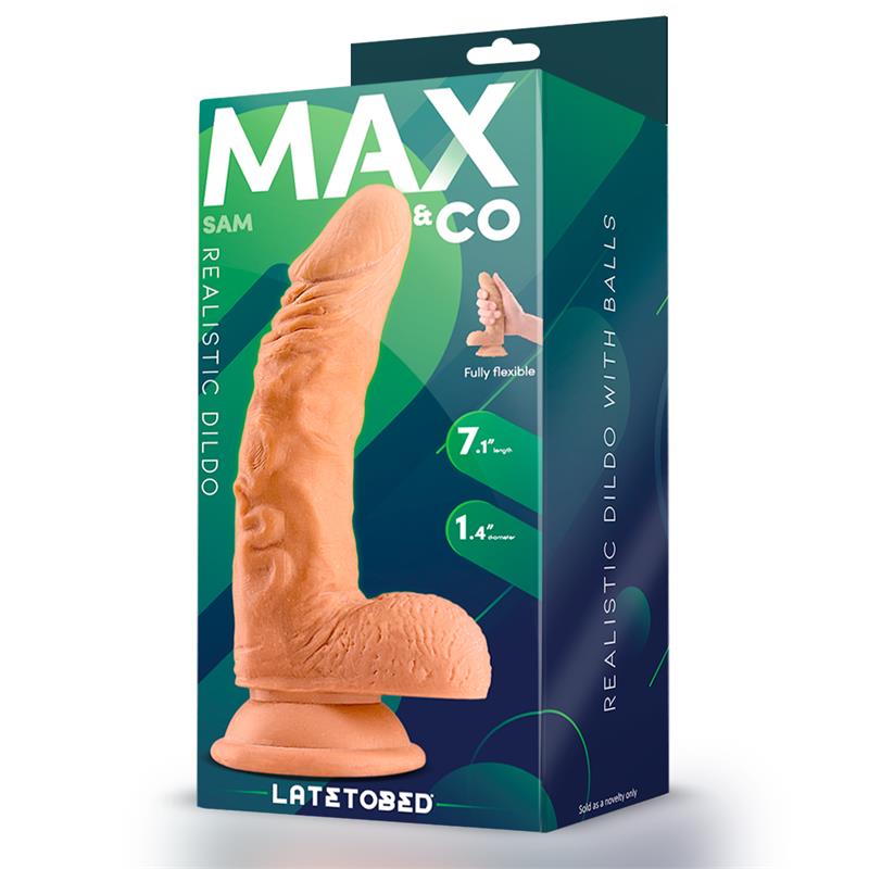 Sam Realistic Dildo with Testicles 7.1 Flesh - Image 4