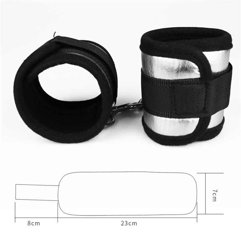 Velcro Handcuffs Black and Silver - Image 2