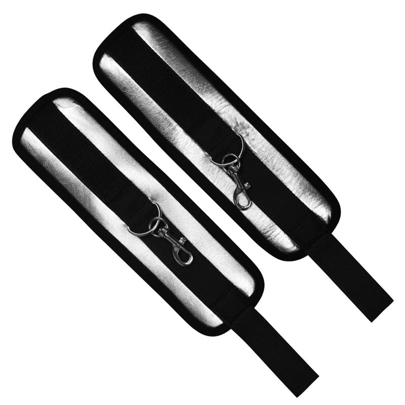 Velcro Handcuffs Black and Silver - Image 3