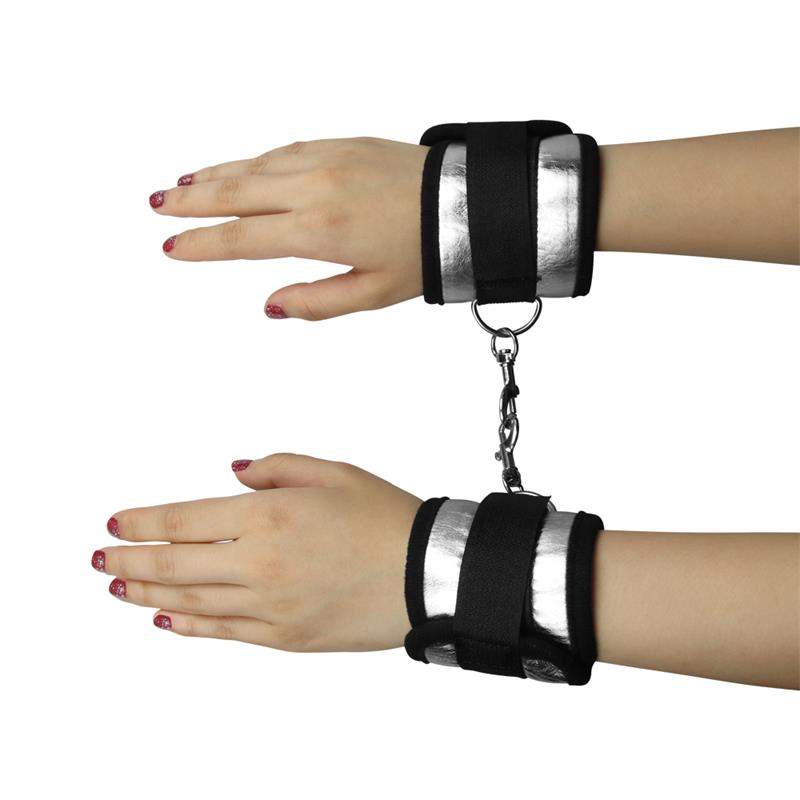 Velcro Handcuffs Black and Silver - Image 5