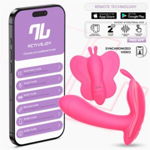 Wingy Butterfly Vibrator with App Peach Red